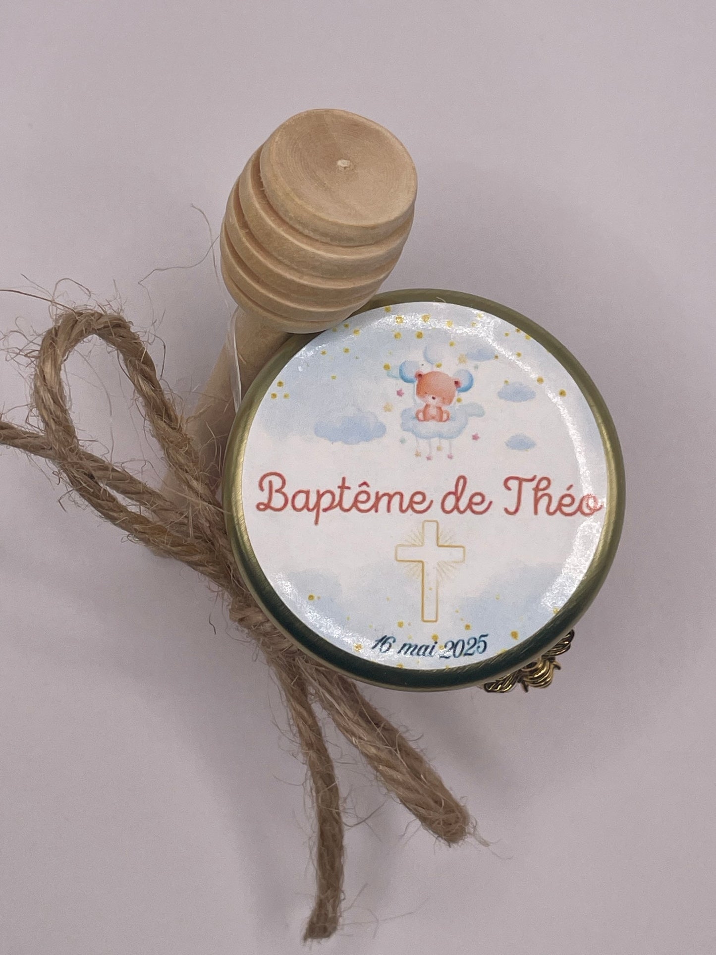 🐝 Pot De Miel 50G à personnaliser Pour Vos Baptême 🐝