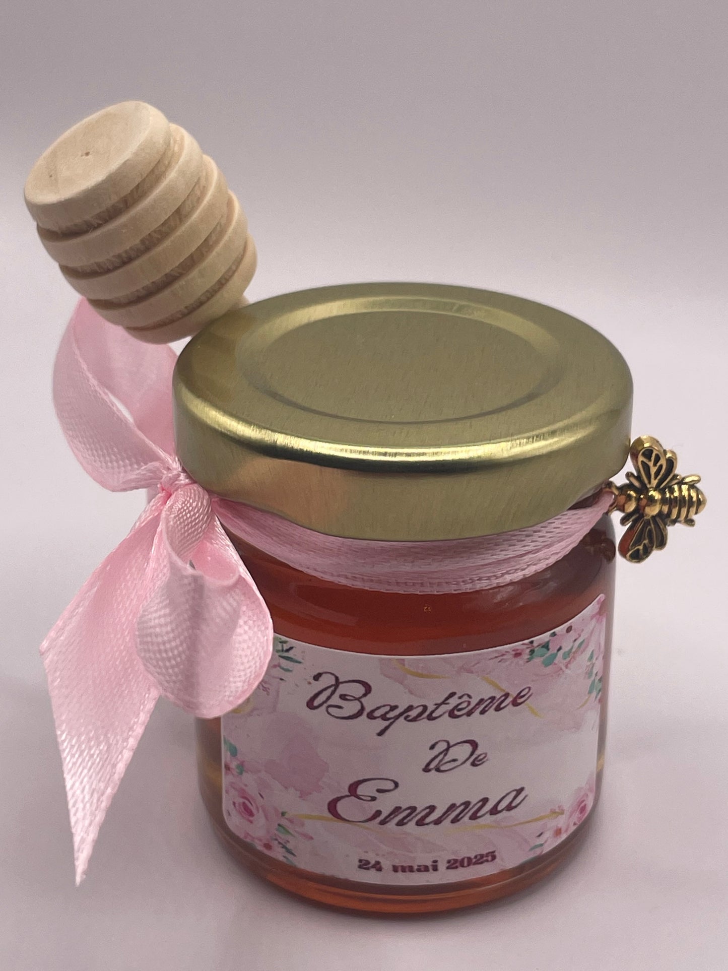 🐝 Pot De Miel 50G à personnaliser Pour Vos Baptême 🐝