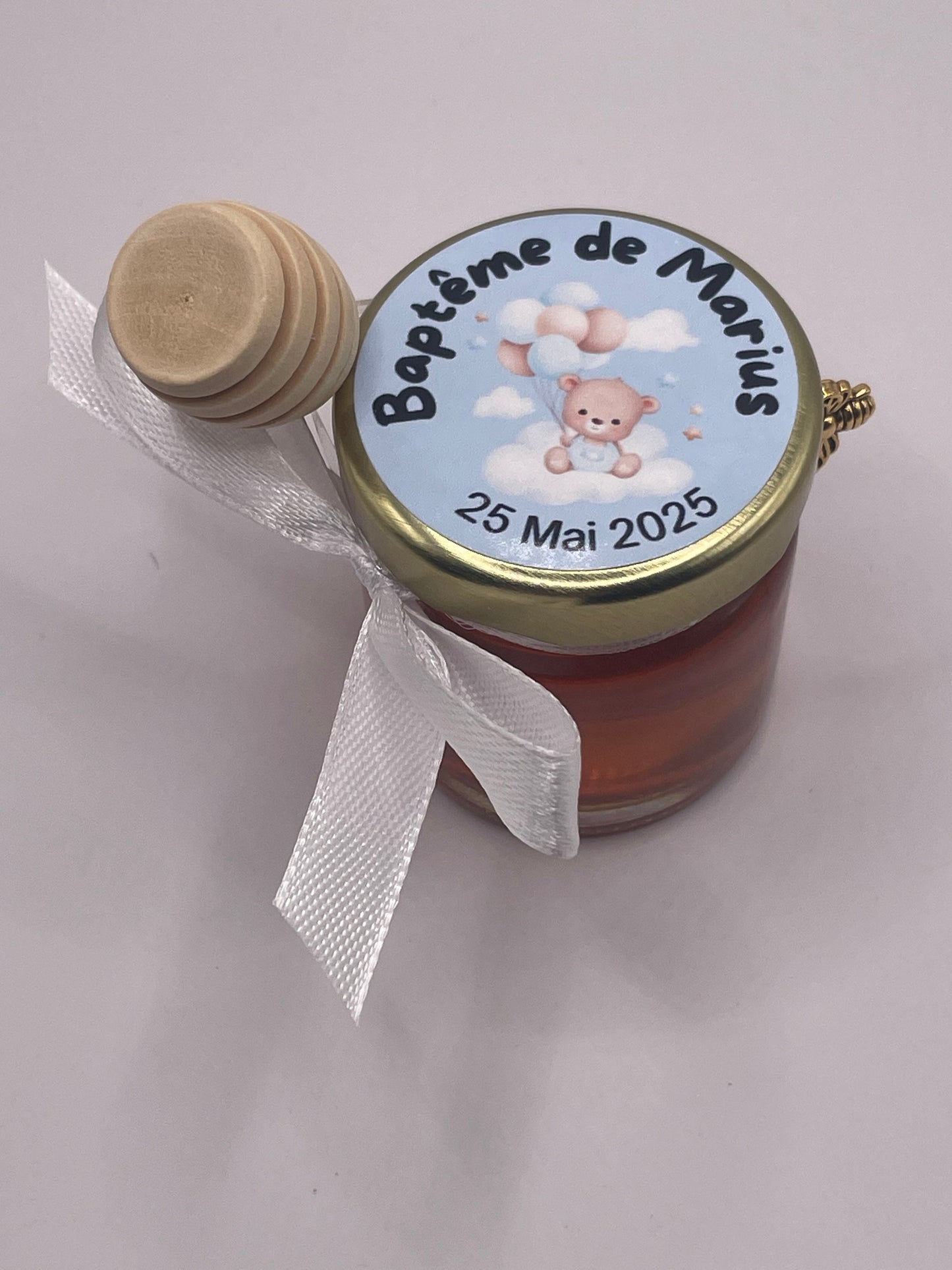 🐝 Pot De Miel 50G à personnaliser Pour Vos Baptême 🐝