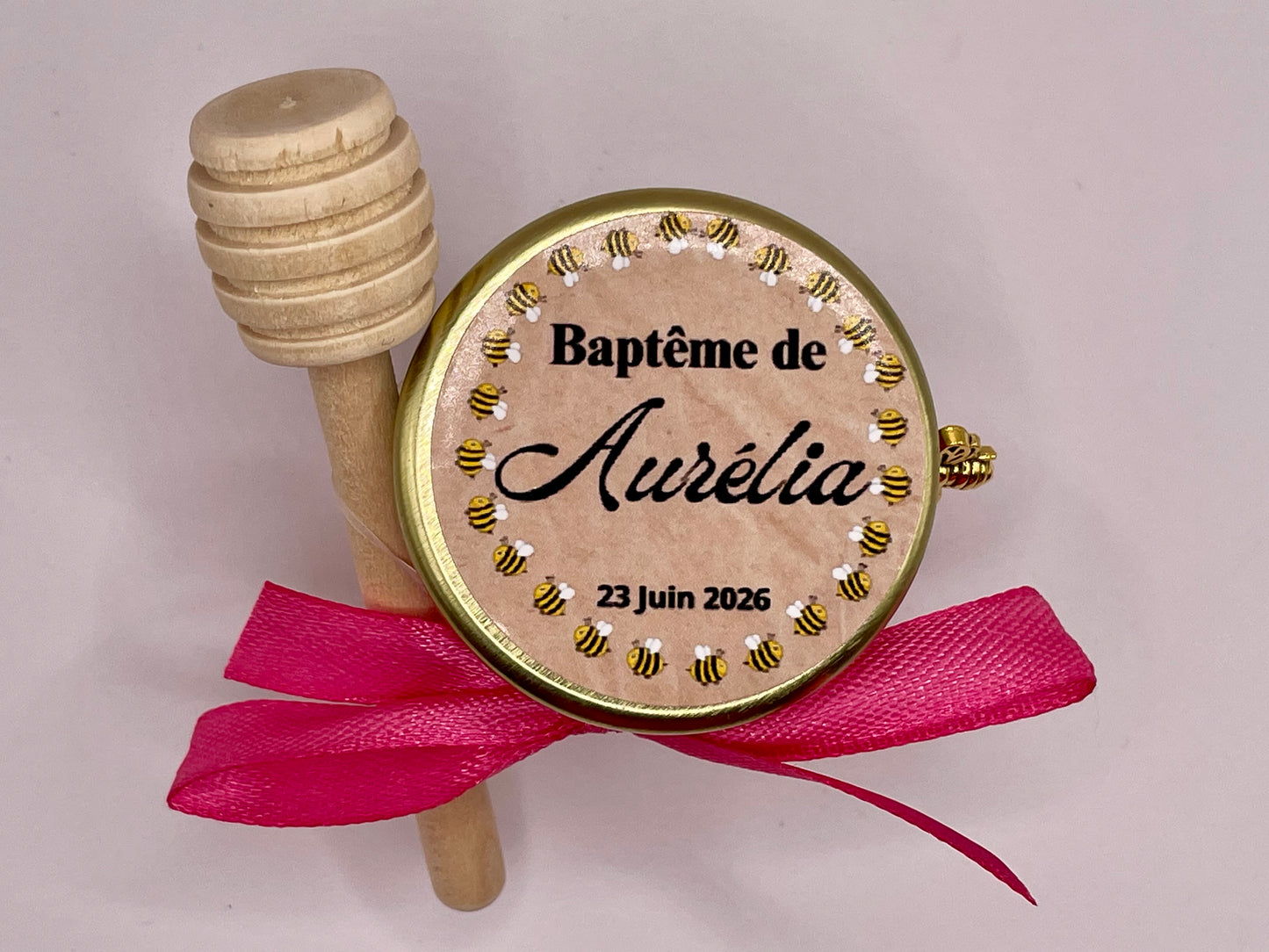 🐝 Pot De Miel 50G à personnaliser Pour Vos Baptême 🐝