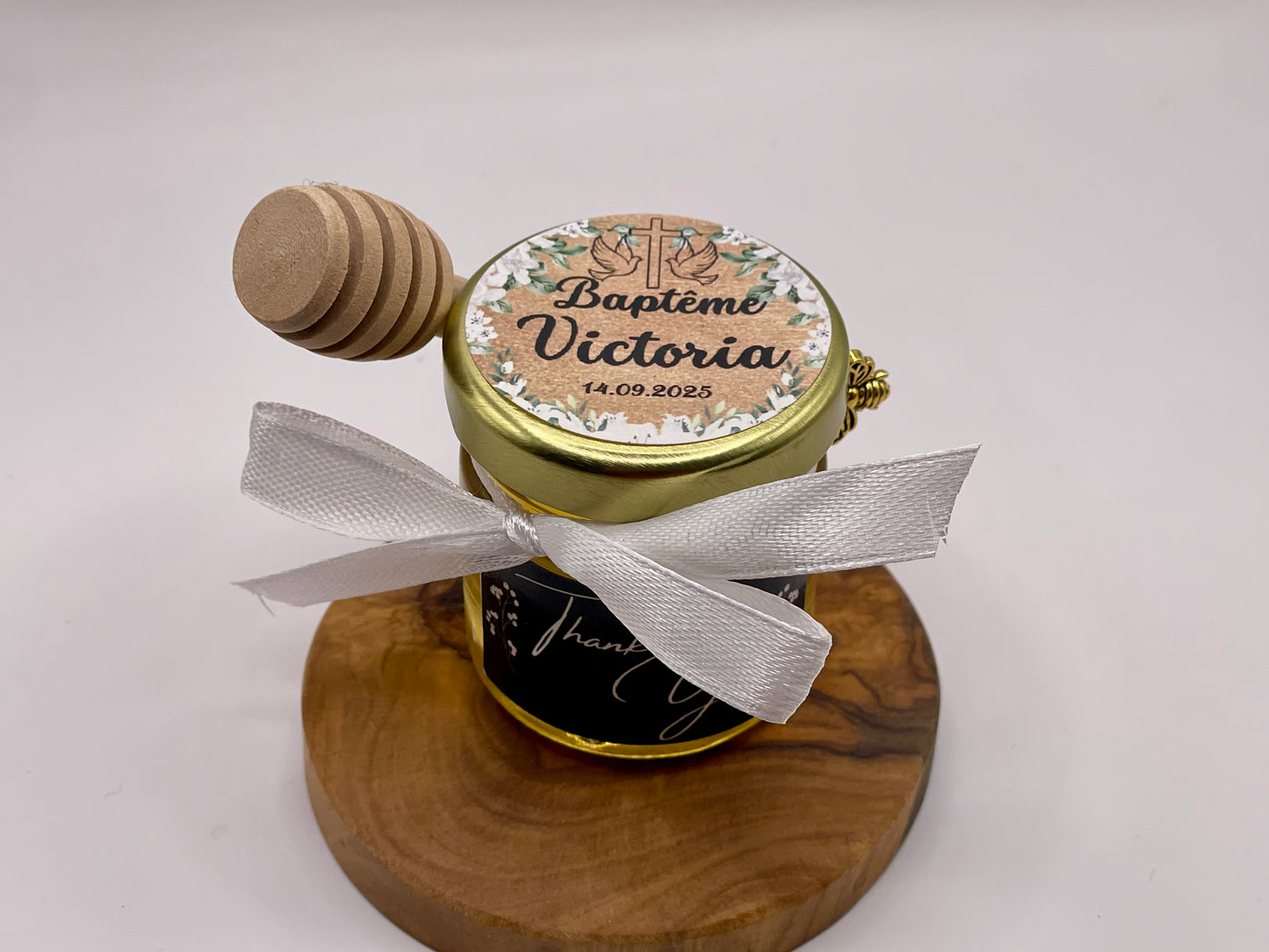 🐝 Pot De Miel 50G à personnaliser Pour Vos Baptême 🐝