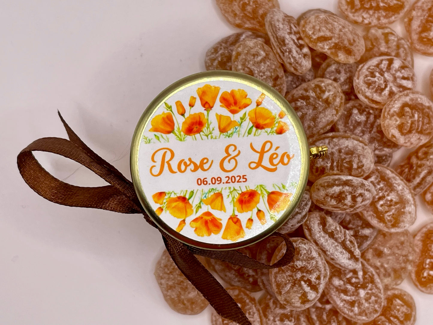 🍬 Cadeaux invités-Pot De Bonbon Au Miel 40ml à personnaliser Pour Vos Mariage 🍬