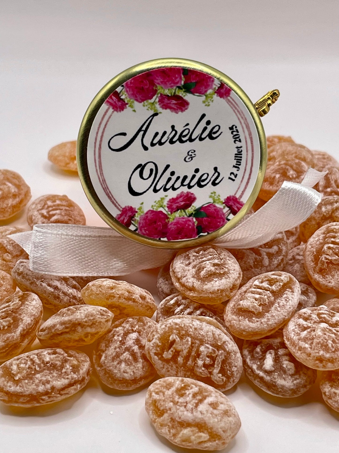 🍬 Cadeaux invités-Pot De Bonbon Au Miel 40ml à personnaliser Pour Vos Mariage 🍬