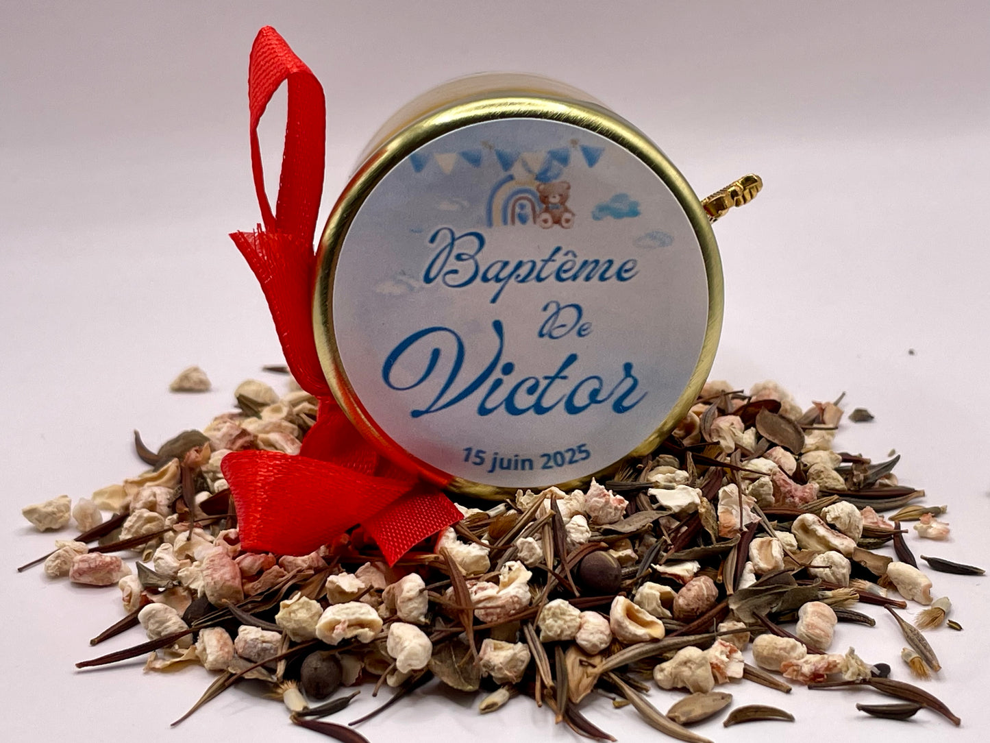 🌸 Cadeaux invités-Pot De Graine De Fleurs 40ml à personnaliser Pour Vos Baptême 🌸