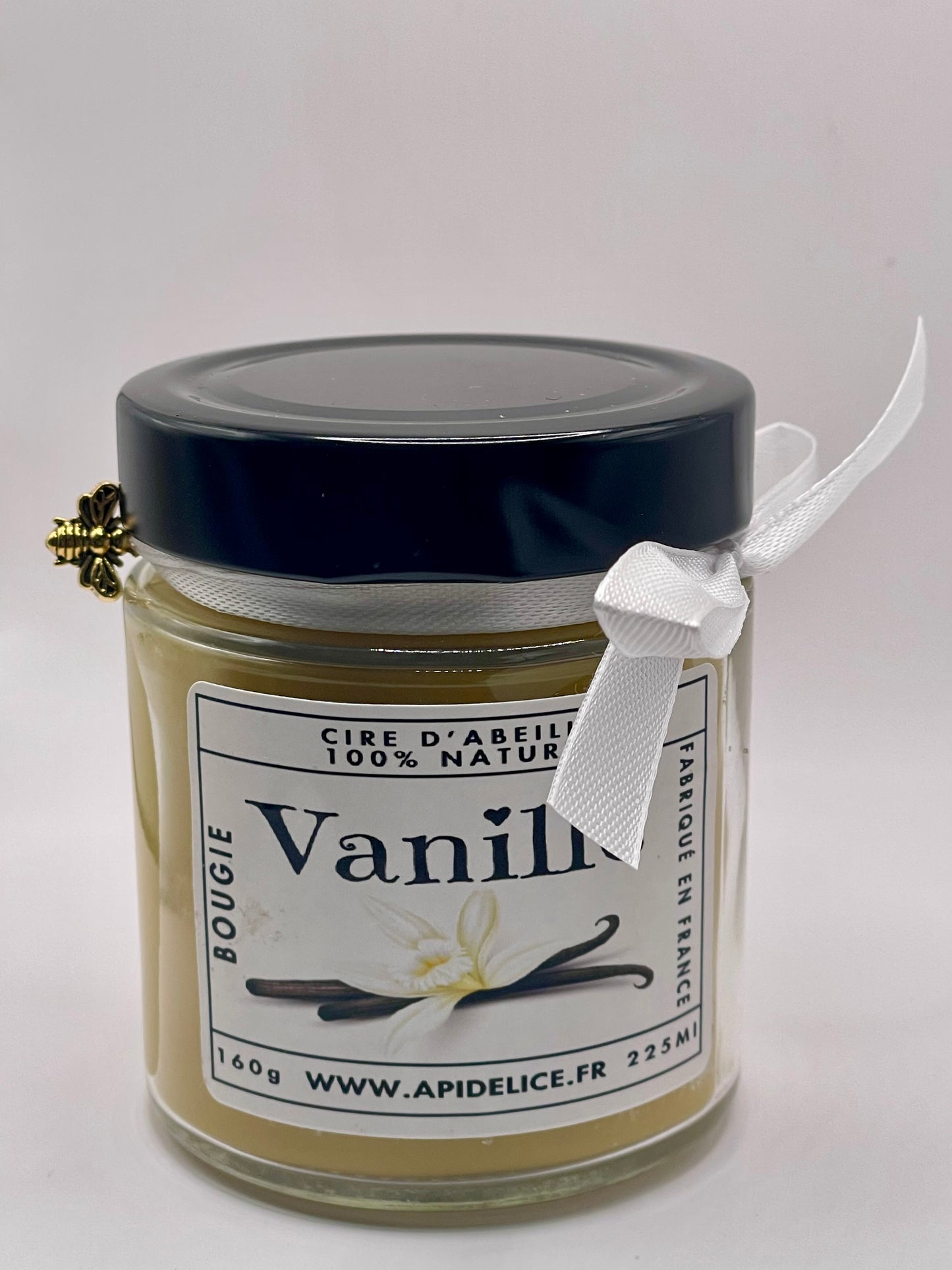 Bougie parfumée artisanale à basse de cire d'abeille naturelle. 225 Ml - 160Gr