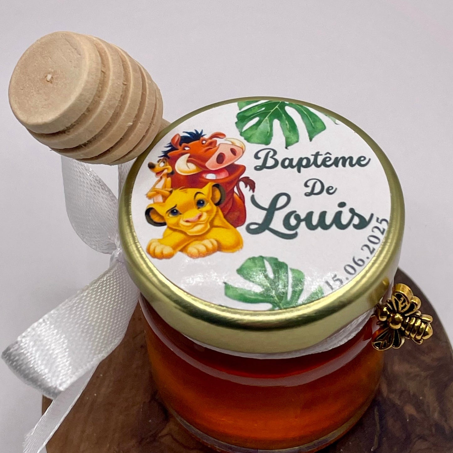 🐝 Cadeaux invités-Pot De Miel 50G à personnaliser Pour Vos Baptême 🐝
