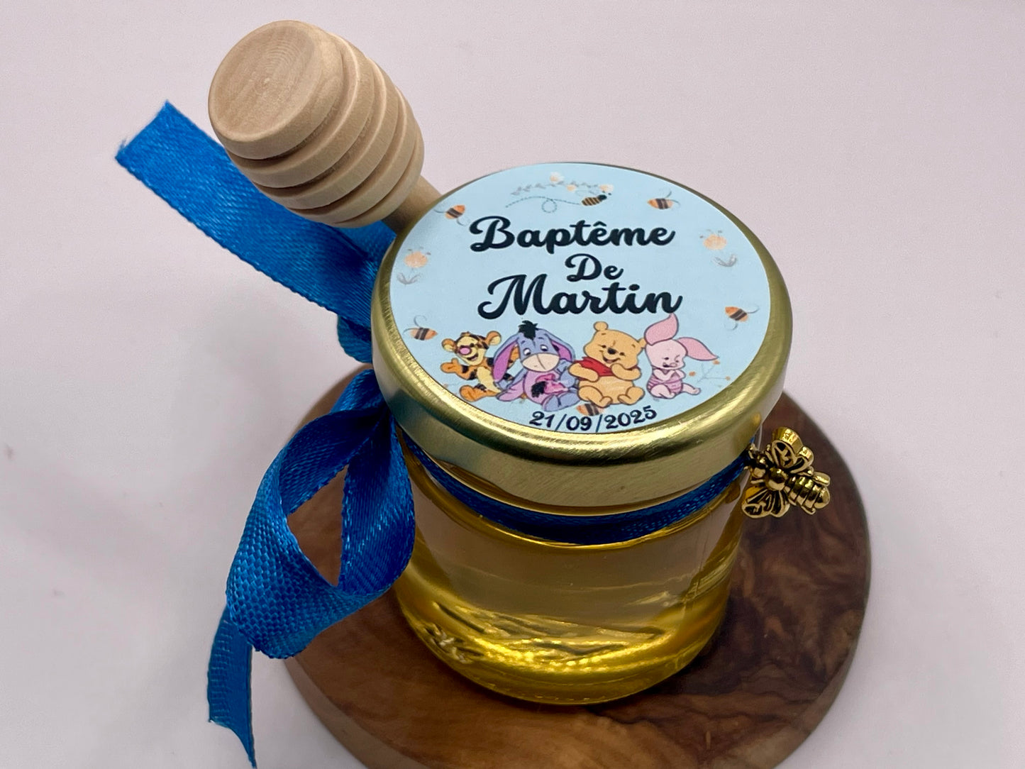 🐝 Cadeaux invités-Pot De Miel 50G à personnaliser Pour Vos Baptême 🐝