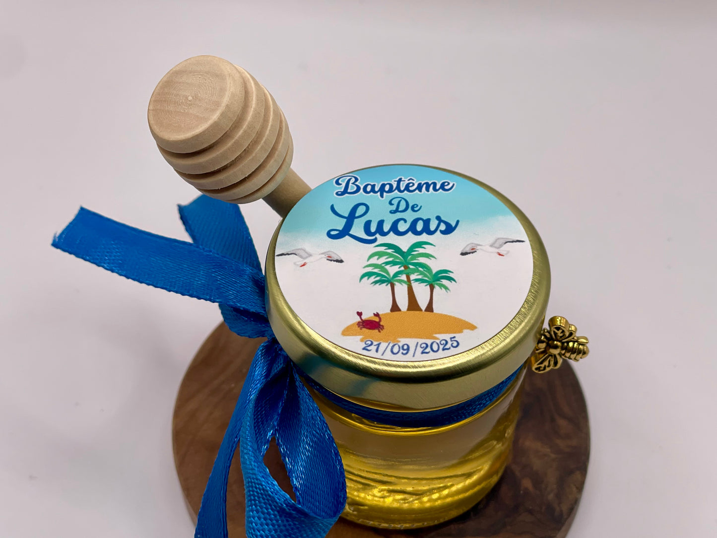 🐝 Cadeaux invités-Pot De Miel 50G à personnaliser Pour Vos Baptême 🐝