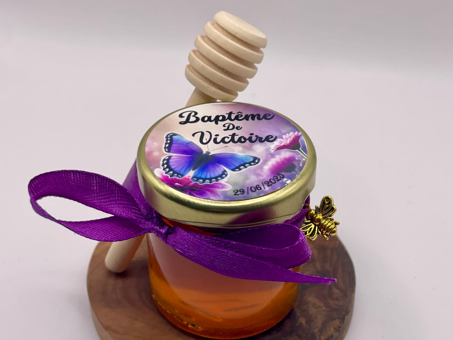 🐝 Cadeaux invités-Pot De Miel 50G à personnaliser Pour Vos Baptême 🐝