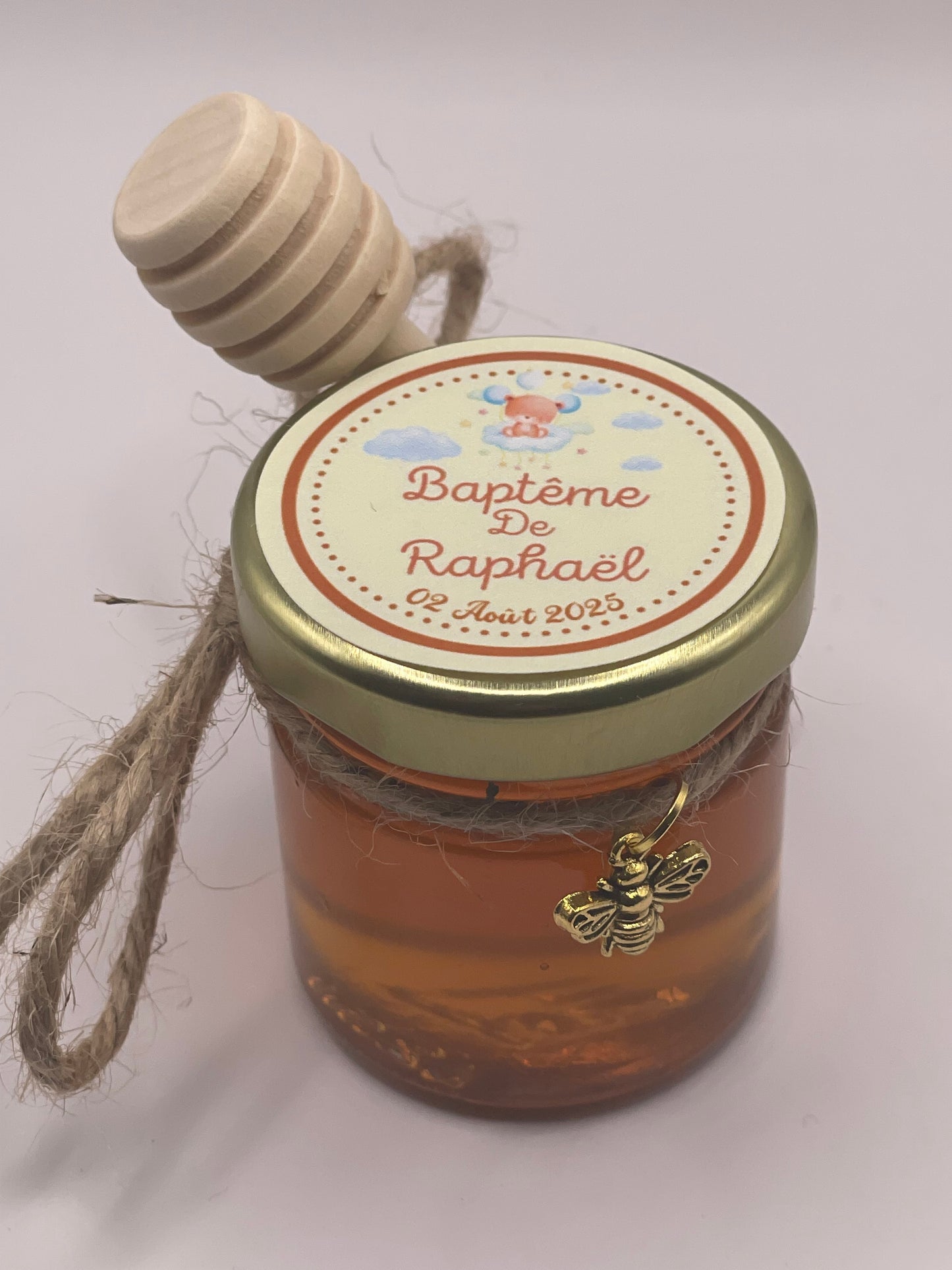 🐝 Cadeaux invités-Pot De Miel 50G à personnaliser Pour Vos Baptême 🐝