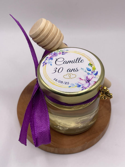 🐝 Cadeaux invités-Pot De Miel 50G à personnaliser Pour Vos Anniversaire 🐝