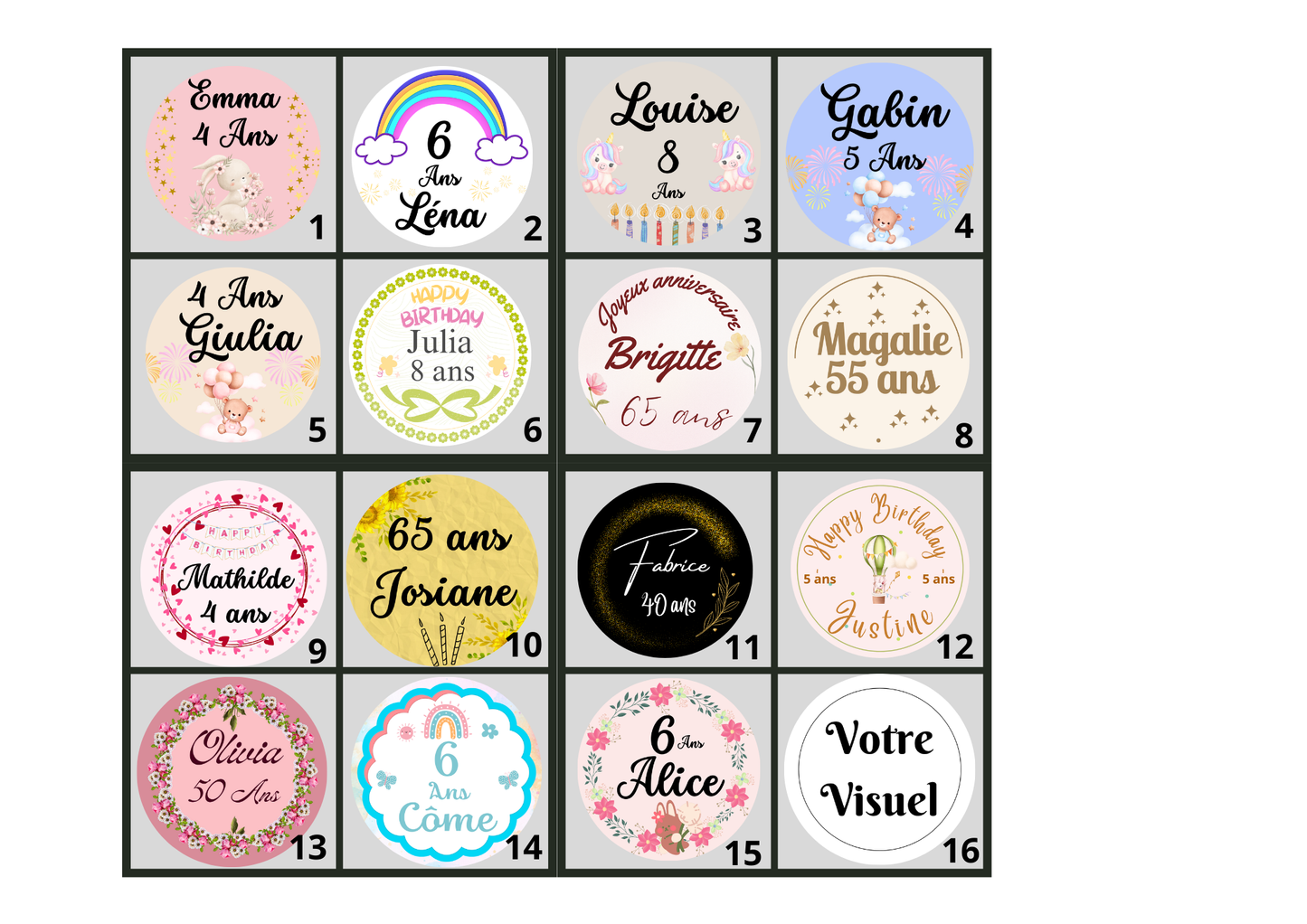 ❤️ Cadeaux invités-Bougie naturel en cire d'abeille à personnaliser Pour Vos Anniversaire 40ml ❤️