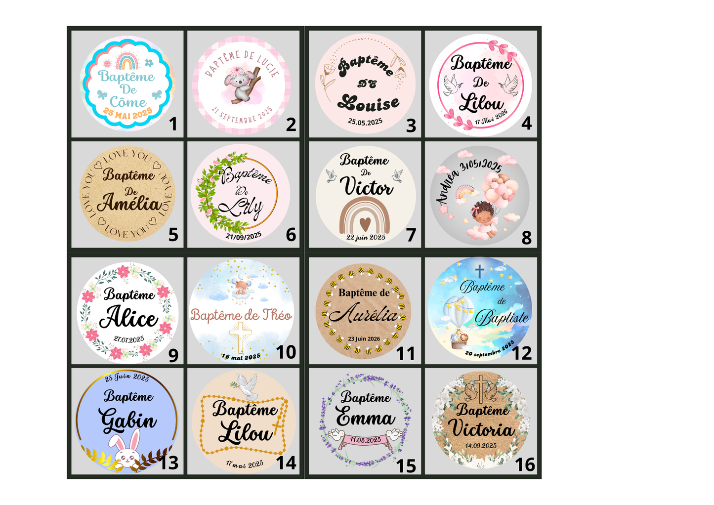 🌸 Cadeaux invités-Pot De Graine De Fleurs 40ml à personnaliser Pour Vos Baptême 🌸