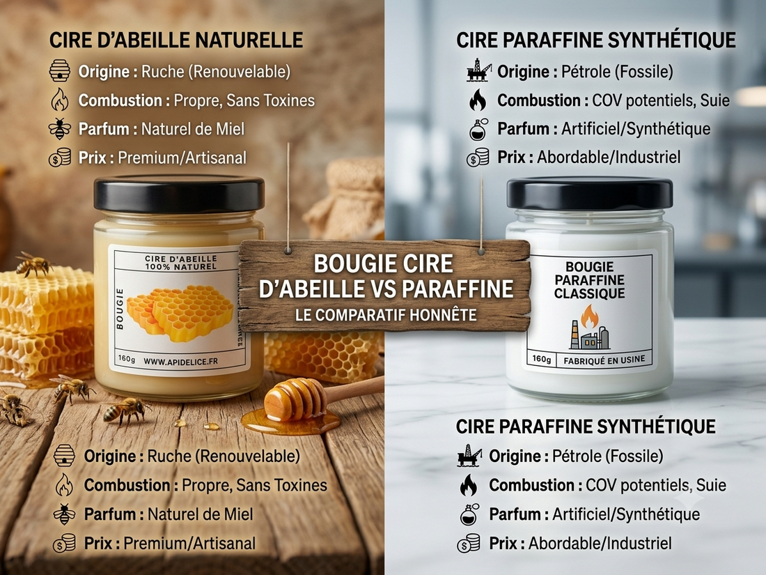 Bougie cire d'abeille ou paraffine : le comparatif honnête