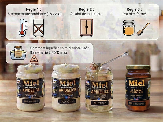 Conservation du miel : combien de temps, où, et pourquoi il cristallise