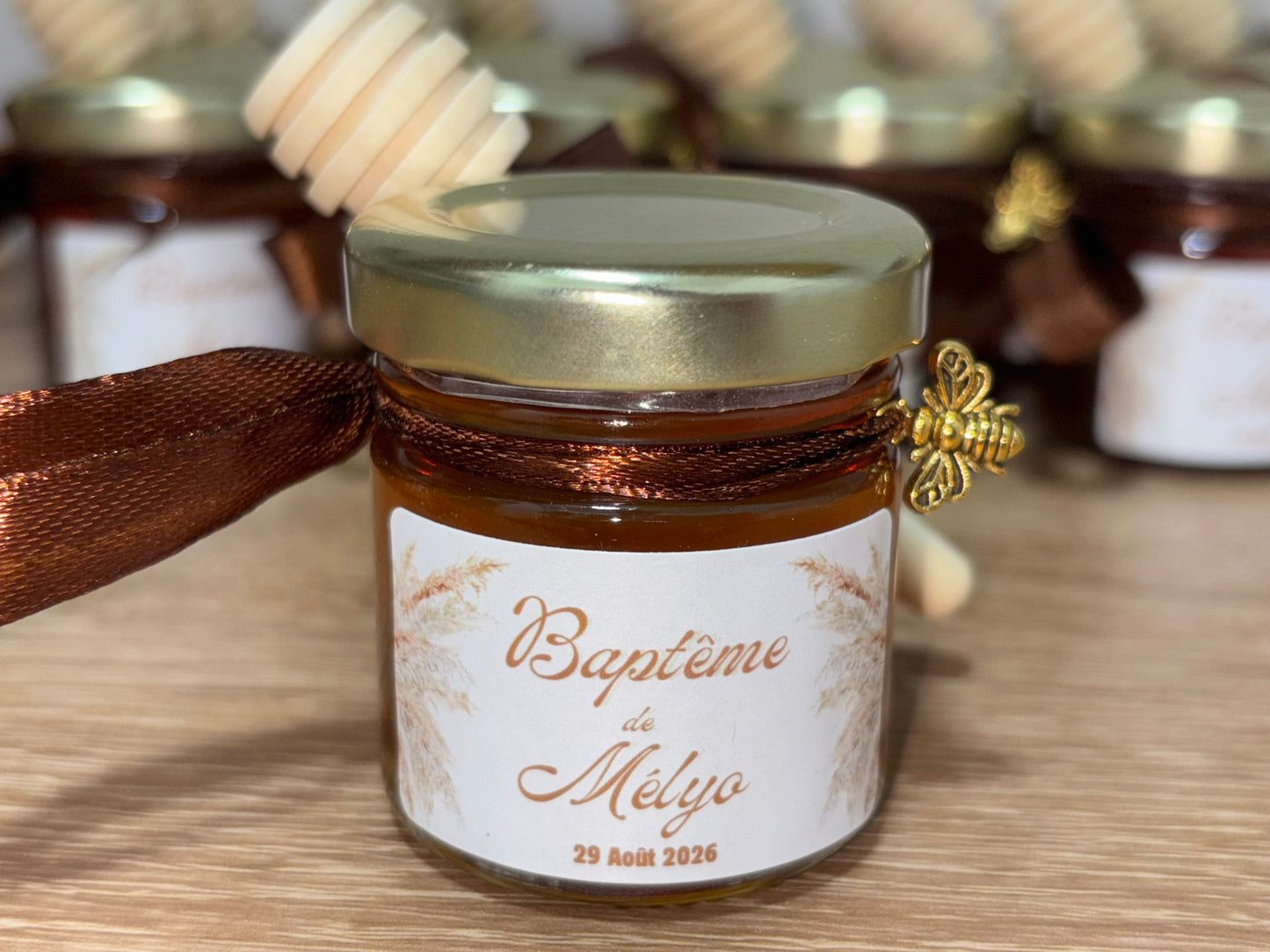 🐝 Cadeaux invités-Pot De Miel 50G à personnaliser Pour Vos Baptême 🐝 apidelice