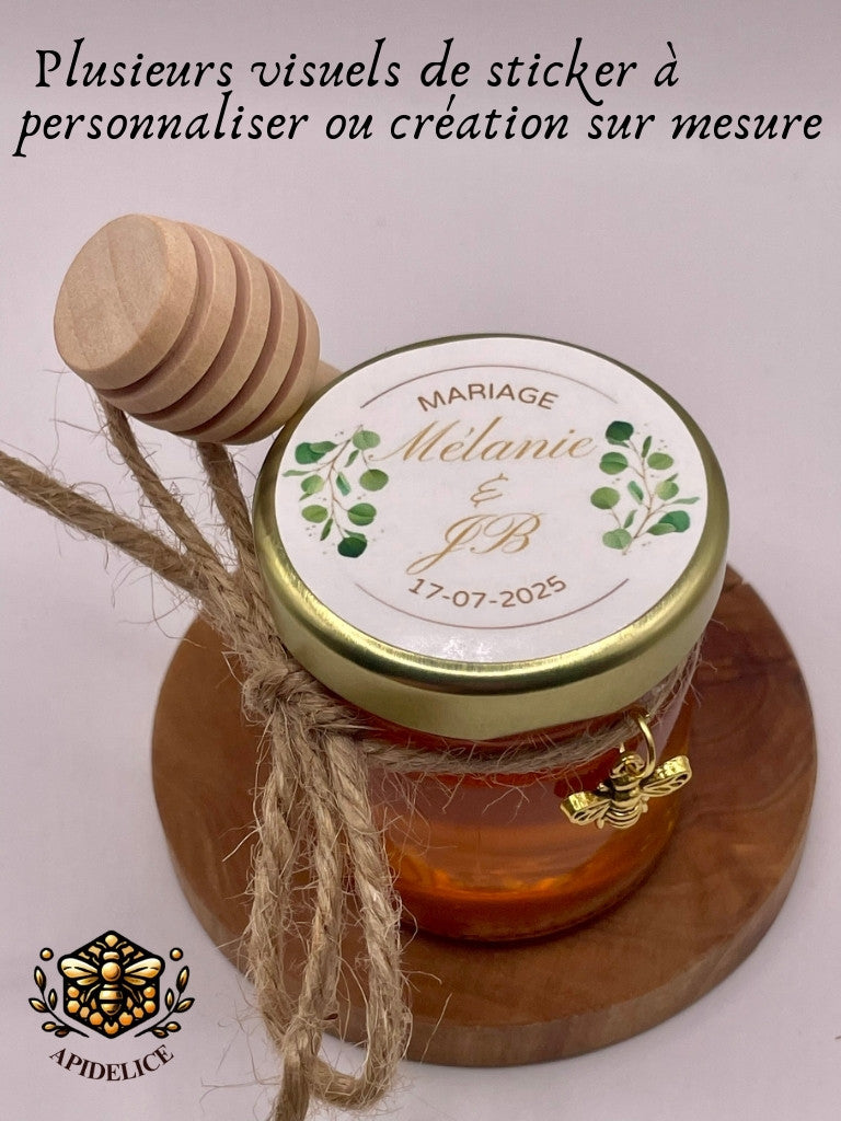 🐝 Cadeaux invités-Pot De Miel 50G à personnaliser Pour Vos Mariages 🐝 apidelice
