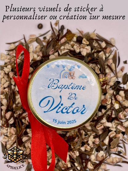 🌸 Cadeaux invités-Pot De Graine De Fleurs 40ml à personnaliser Pour Vos Baptême 🌸 apidelice