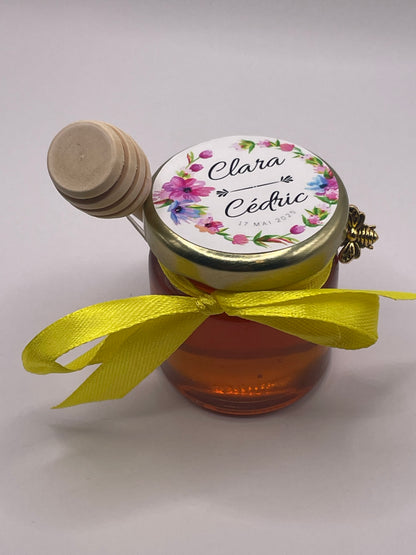🐝 Pot De Miel 50G à personnaliser Pour Vos Mariages 🐝