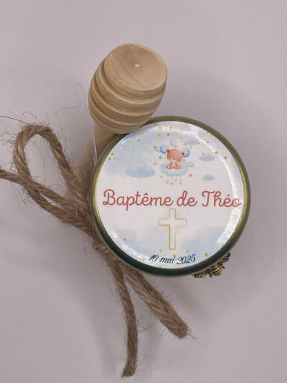 🐝 Pot De Miel 50G à personnaliser Pour Vos Baptême 🐝