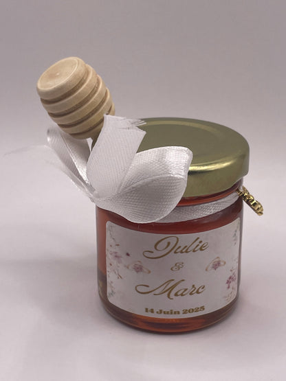 🐝 Pot De Miel 50G à personnaliser Pour Vos Mariages 🐝