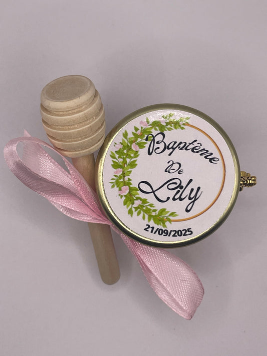 🐝 Pot De Miel 50G à personnaliser Pour Vos Baptême 🐝