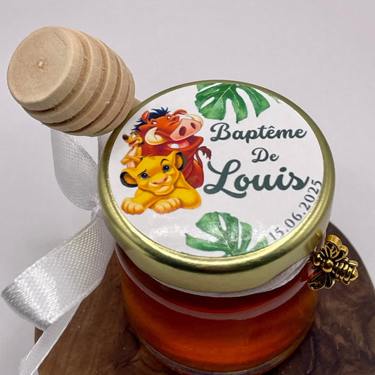 🐝 Cadeaux invités-Pot De Miel 50G à personnaliser Pour Vos Baptême 🐝