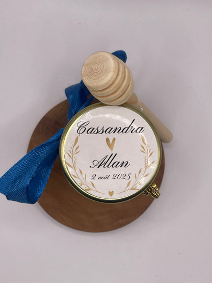 🐝 Cadeaux invités-Pot De Miel 50G à personnaliser Pour Vos Mariages 🐝