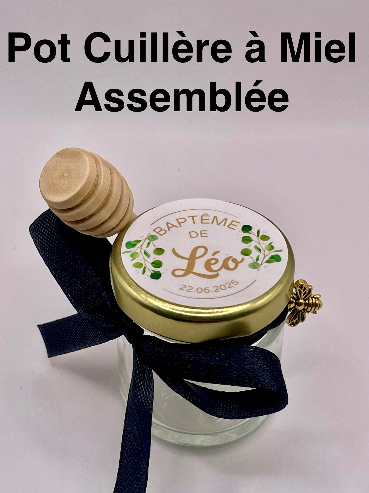 Kit Miel Pot vide à personnaliser_Kit pour cadeaux Mariage, Baptême, Anniversaire, baby shower... A remplir avec Miel, Dragées, Confiture, Bonbons...
