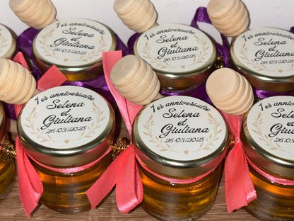🐝 Cadeaux invités-Pot De Miel 50G à personnaliser Pour Vos Baptême 🐝 apidelice