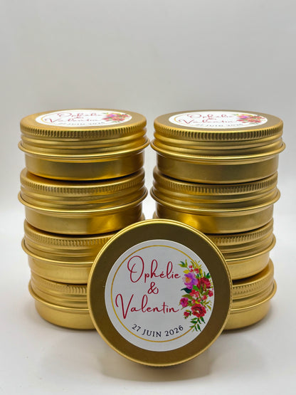 Bougie en Cire d’Abeille (30 GR ) – Cadeau d’Invité Mariage Apidelice