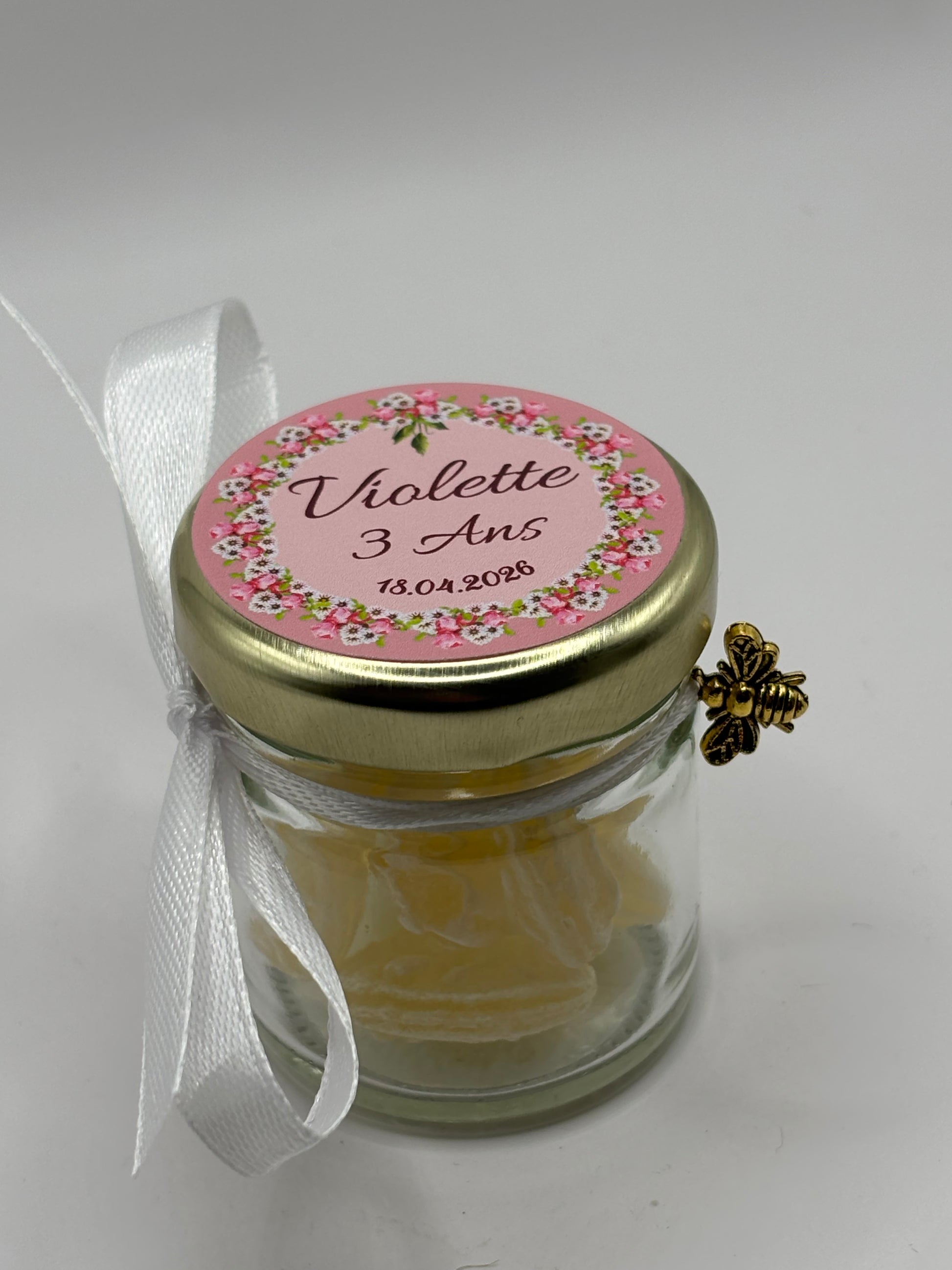🍬Cadeaux invités- Pot De Bonbon Au Miel 40ml à personnaliser Pour Vos Anniversaire 🍬 apidelice