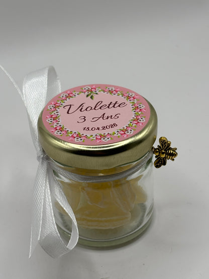 🍬Cadeaux invités- Pot De Bonbon Au Miel 40ml à personnaliser Pour Vos Anniversaire 🍬 apidelice