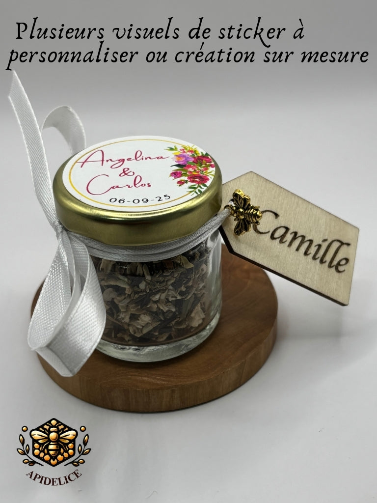🌸 Cadeaux invités-Pot De Graine De Fleurs 40ml à personnaliser Pour Vos Mariage 🌸 apidelice
