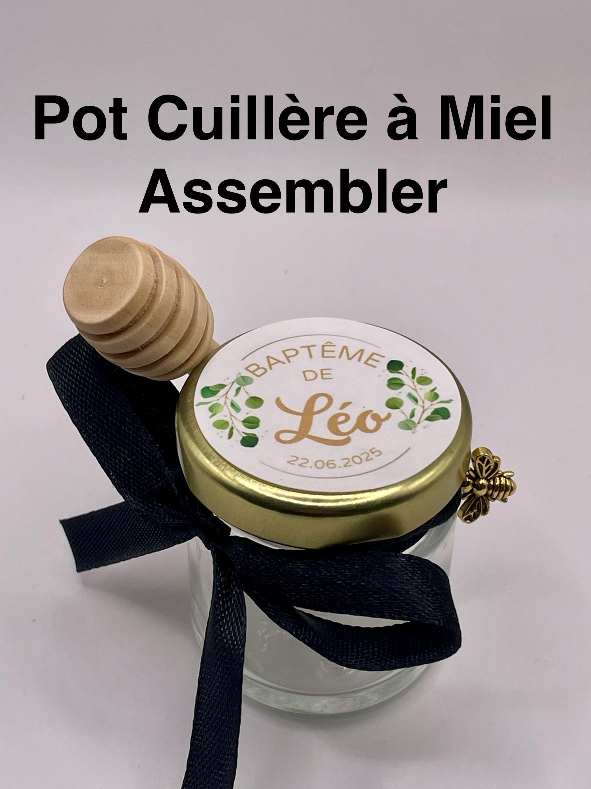Kit Miel Pot vide à personnaliser_Kit pour cadeaux Mariage, Baptême, Anniversaire, baby shower... A remplir avec Miel, Dragées, Confiture, Bonbons... Apidelice