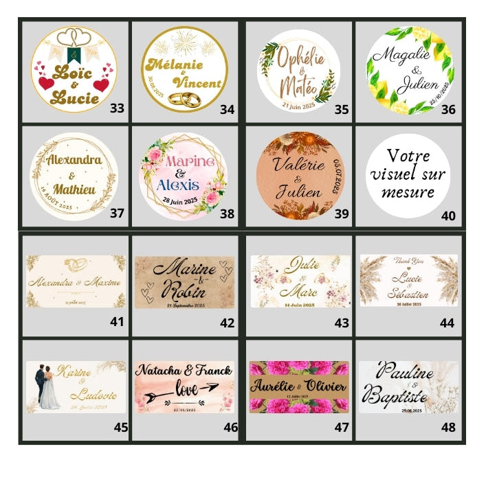 ❤️ Cadeaux invités-Bougie naturel en cire d'abeille à personnaliser Pour Vos Mariage 40ml ❤️ Apidelice